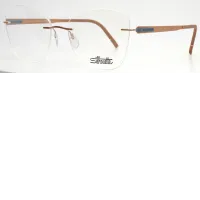 SILHOUETTE 5555 KU 3538 Gold Womens Cat Eye Rimless Eyeglasses 55-17-140 B:47.6