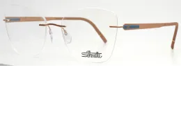 SILHOUETTE 5555 KU 3538 Gold Womens Cat Eye Rimless Eyeglasses 55-17-140 B:47.6