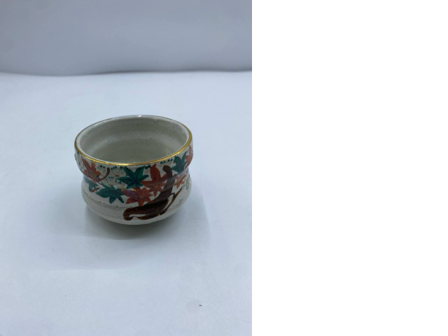 Glass, tea glass, Japanese, leaf pattern Glass, tea glass, Japanese, leaf pattern