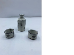 Set of 3 Glass sake bottle, Sake glass Set of 3 Glass sake bottle, Sake glass