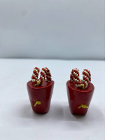 Set of 2 Glass chopstick rest, red shoe shape Set of 2 Glass chopstick rest, red shoe shape