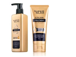 Set of  2  Faris Super Glaz Ultra Shine Shampoo + Treatment