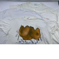 Set of  5 White short-sleeved round neck T-shirt