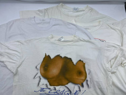 Set of  5 White short-sleeved round neck T-shirt