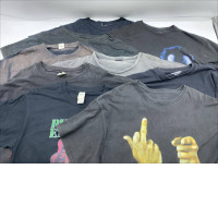 Set of 9 Black short sleeve round neck t-shirt