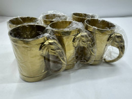 Set of 6 Brass drinking glass with elephant handle Set of 6 Brass drinking glass with elephant handle