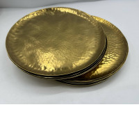 Set of 10 Hammered brass plate Full moon Set of 10 Hammered brass plate Full moon