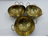 Set of 5 Brass pan with 2 handles