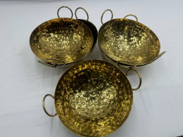 Set of 5 Brass pan with 2 handles