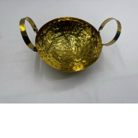 Brass pan with two flat handles