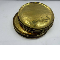 Set of 12 Hammered brass plate Full moon