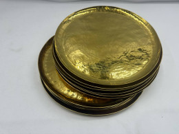 Set of 12 Hammered brass plate Full moon Set of 12 Hammered brass plate Full moon