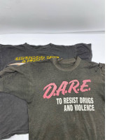 Set of  2 Green vintage round neck t-shirt