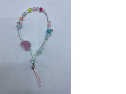 Beaded bracelet with phone strap