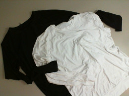 Set of 2 long sleeve sweaters, white and black