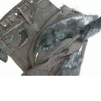 Men's Black Jeans with Fur