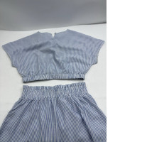 Set of 2 Women's blue sleeveless shirt and blue shorts