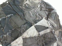 Men's jeans with patches, handmade