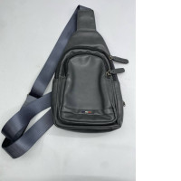Mens Black Leather Sling Bag