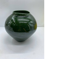 green vase