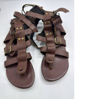 Women's brown knitted sandals