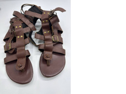Women's brown knitted sandals