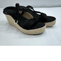 Black high heel sandals