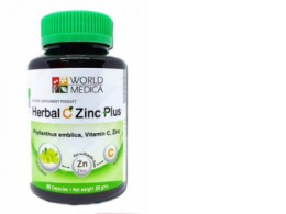 SET OF 6 Zinc Plus Emblica with Vitamin C World Medica 60 capsules