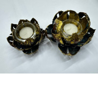 Set of 2 Glass with scented candles