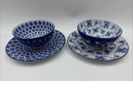 Set of 2 Glasses, teacups and saucers Set of 2 Glasses, teacups and saucers