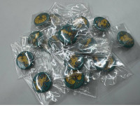 Set of green pins with sea animals