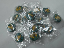 Set of green pins with sea animals