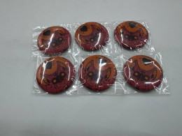 Set of big orange pins