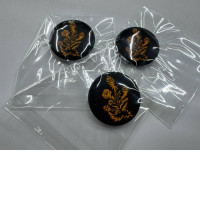 Set of black pins with plant 