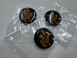 Set of black pins with plant Set of black pins with plant