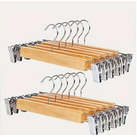 Set of wooden hangers with metal clothespins 22 pcs