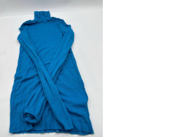 Women's Blue Turtleneck Long Sleeve Dress