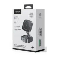 Wireless Magnetic Charger/Stand 2in1 UGREEN 15W Qi2 W702 35316 Grey (NOT NEW)