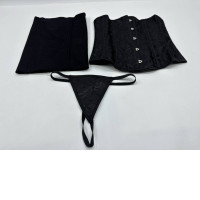 Set of 3 Black tube top and G-string 