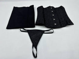 Set of 3 Black tube top and G-string 