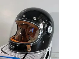 ID Rocket Helmet, Classic Vintage Style, Glossy Black, Size L	 