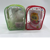 Set of 2 Small, portable, clear heart bag