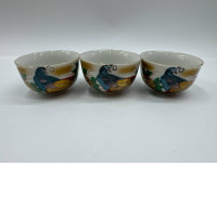 Set of 3 Glass, peacock pattern tea glass