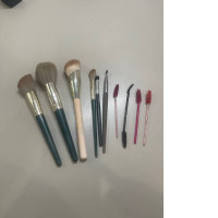 Large set of ten makeup brushes