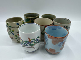 Set of 7 Glass, Japanese tea glass with pattern