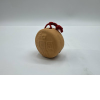 Japanese Clay Dorei Bell in A Shape of an Old Japanese Coin