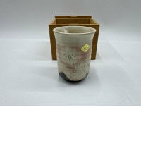 Glass, tall Japanese tea glass with bamboo pattern