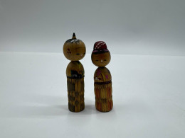 Set of 2 Kokeshi Japanese Doll Vintage Creative Set of 2 Kokeshi Japanese Doll Vintage Creative