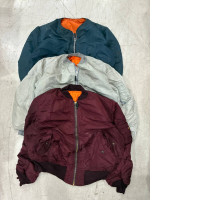 Set of 3 SECONDHAND colourful bomber jackets with orange inside set# 8 Set of 3 SECONDHAND colourful bomber jackets with orange inside set# 8