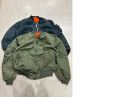 Set of 2 SECONDHAND dark bomber jackets with orange inside 